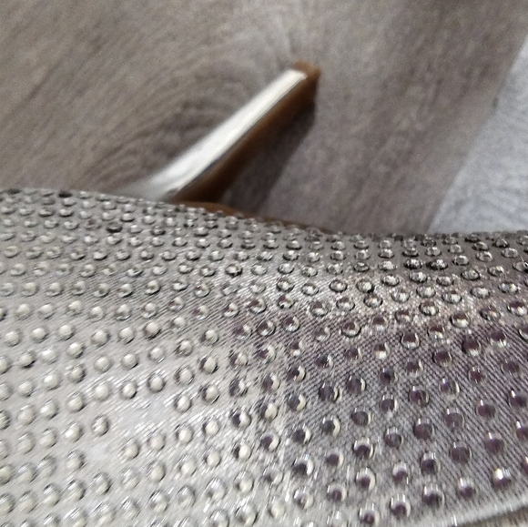 jessica simpson lindiza  rhinestones sparkly silver heels  size 10 - Picture 2 of 10